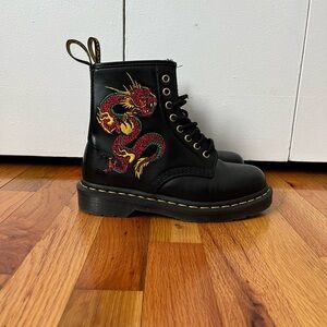 Dr. Martens | 1460 Leather Dragon Embroidered Lace Up Boots